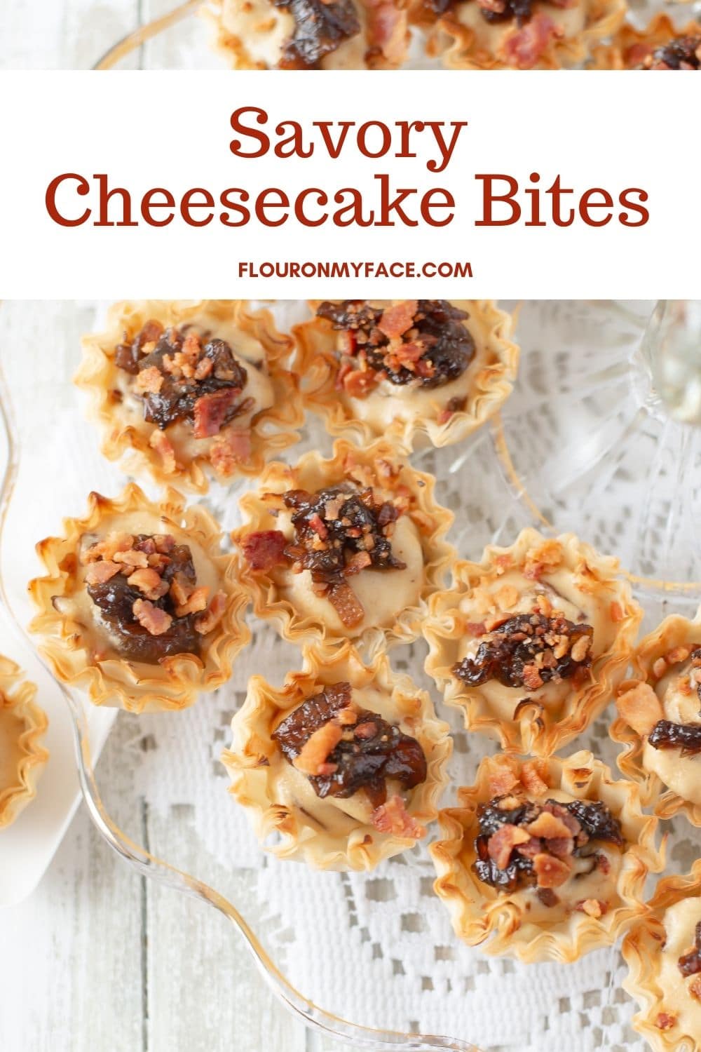 Caramelized Onion Bacon Cheesecake Bites Flour On My Face