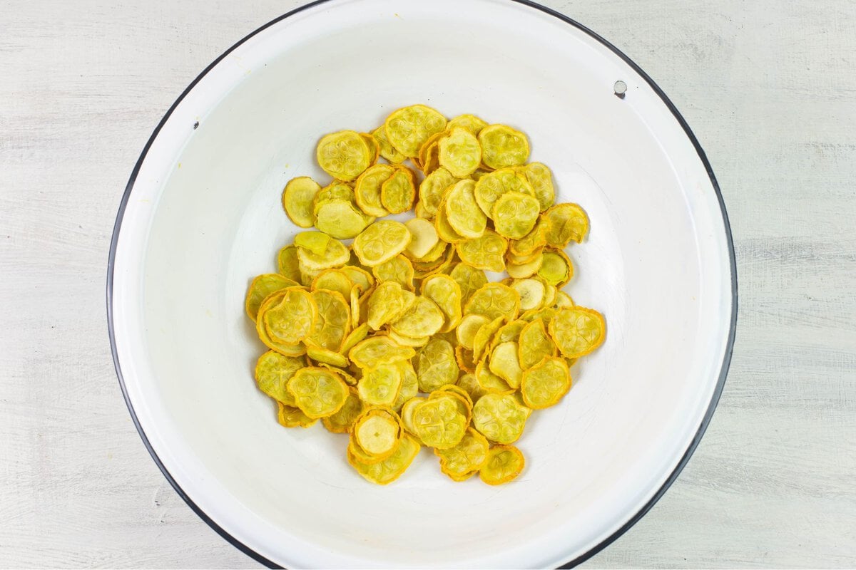 Squash chips in a bowl.