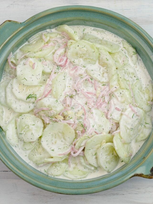 Creamy Cucumber Salad (with Mayo & Dill) Flour On My Face