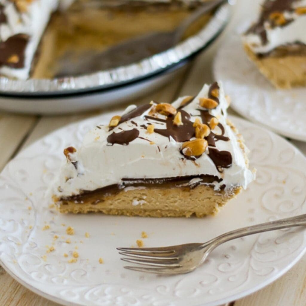NoBake Peanut Butter Caramel Cheesecake Pie Flour On My Face