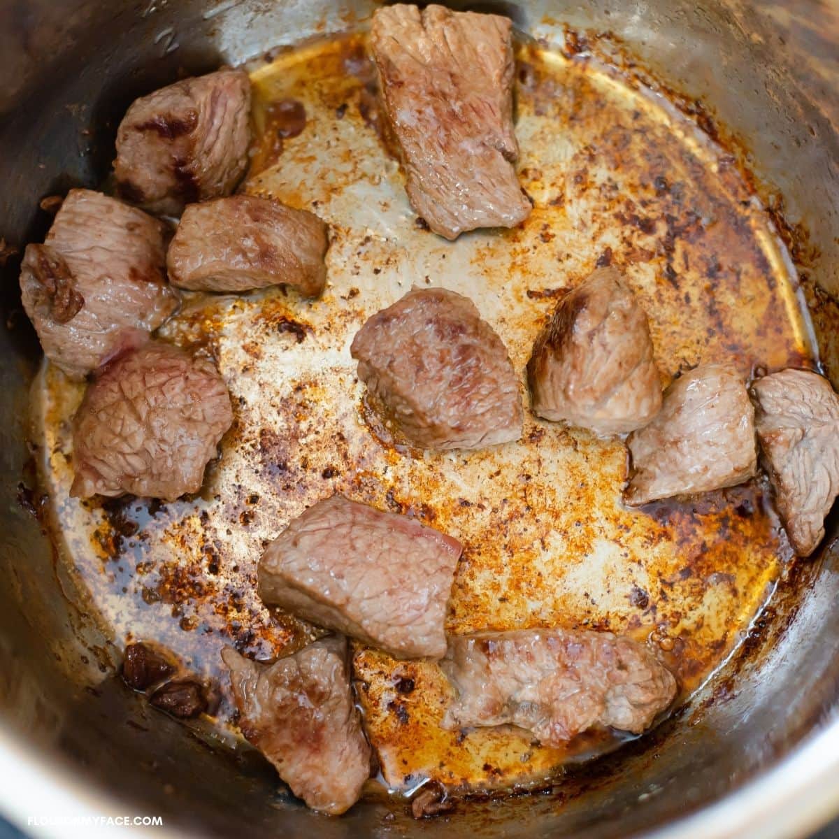 Browning beef stew meat in the Instant Pot 