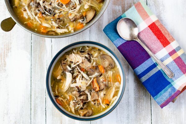 Instant Pot Chicken Wild Rice Mushroom Soup - Flour On My Face