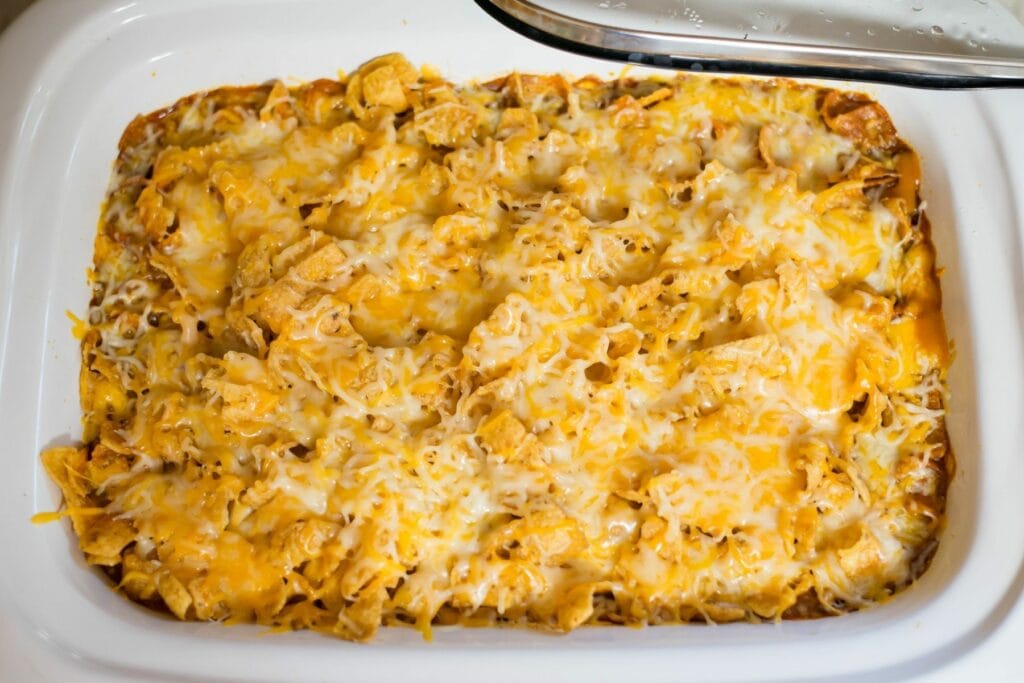 Cheesy Frito Taco Casserole - Flour On My Face