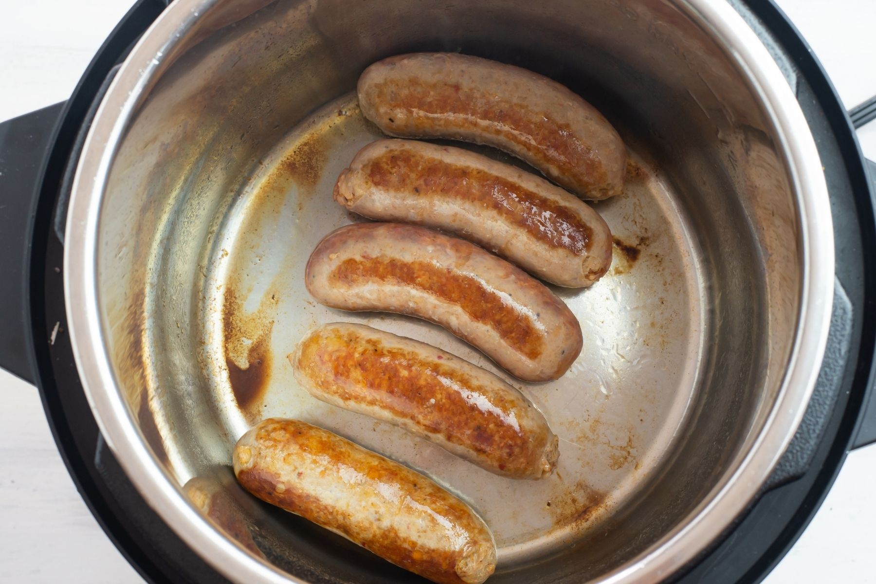 Browning Italian Sausage in the Instant Pot on sauté.