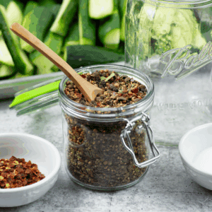 Gourmet Pickling Spice blend in a open jar.