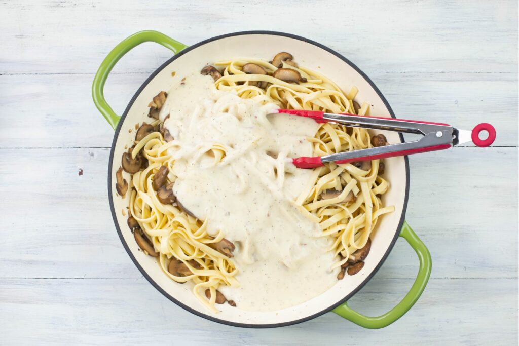 Mushroom Alfredo Sauce with Milk Flour On My Face