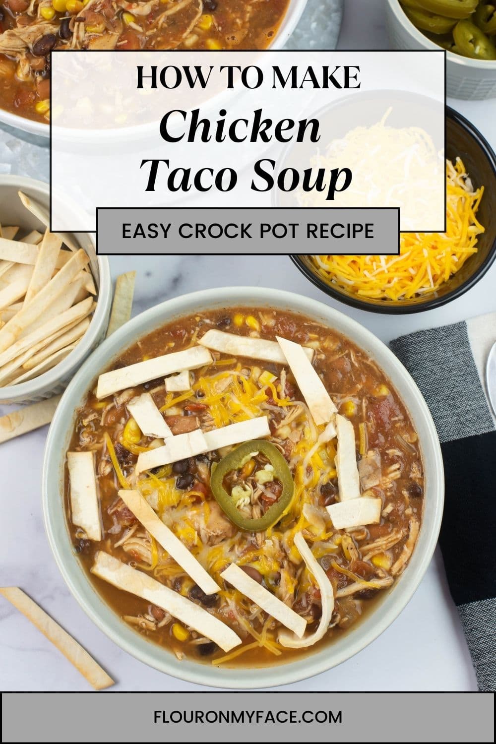 How to make chicken taco soup vertical image.