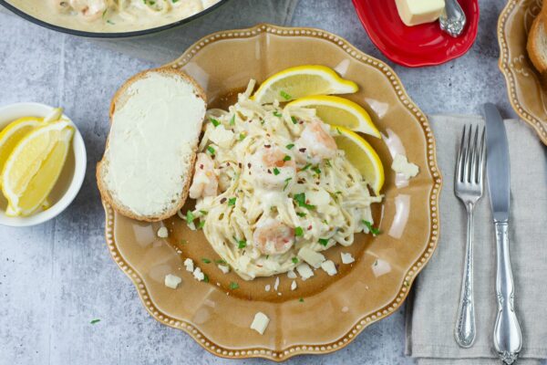 Shrimp Scampi Alfredo - Flour On My Face