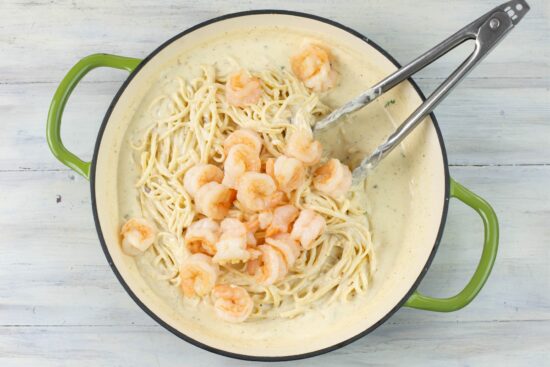 Shrimp Scampi Alfredo - Flour On My Face