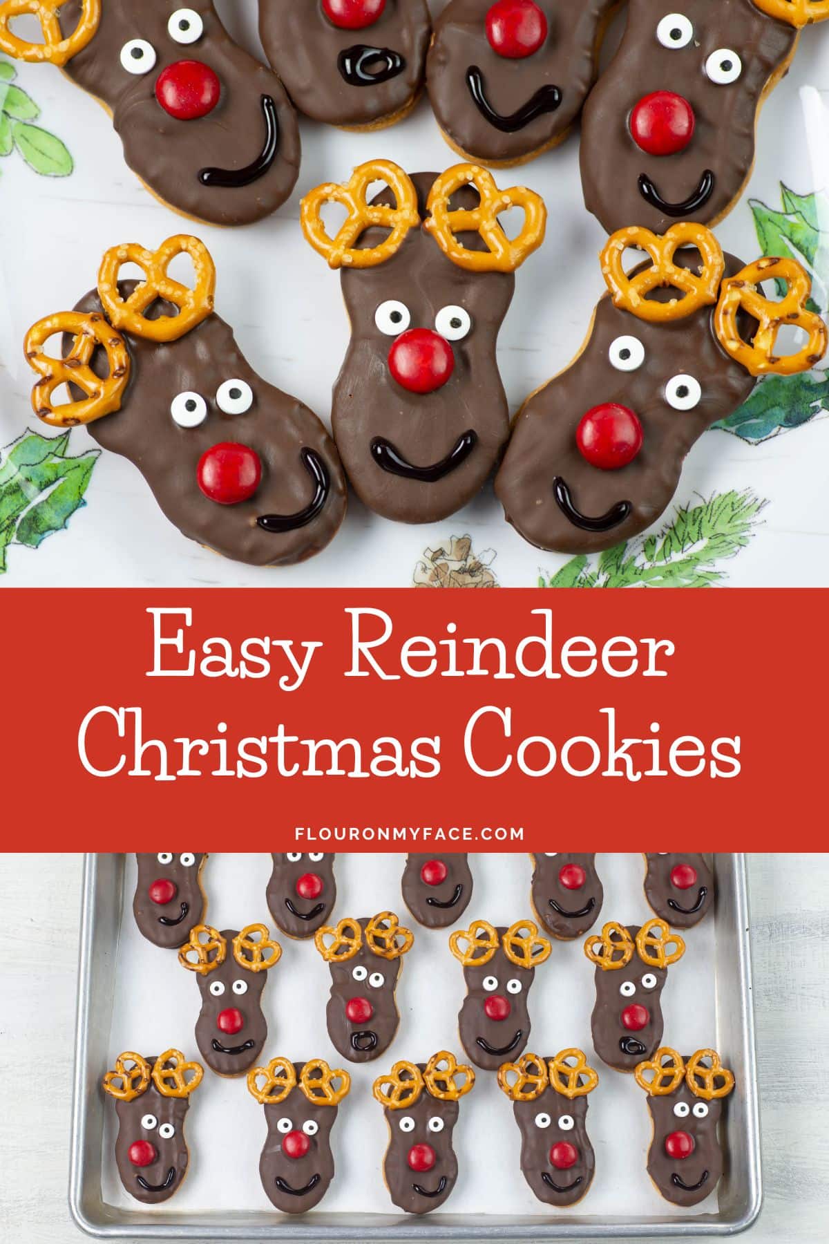 Reindeer Christmas Cookies - Flour On My Face