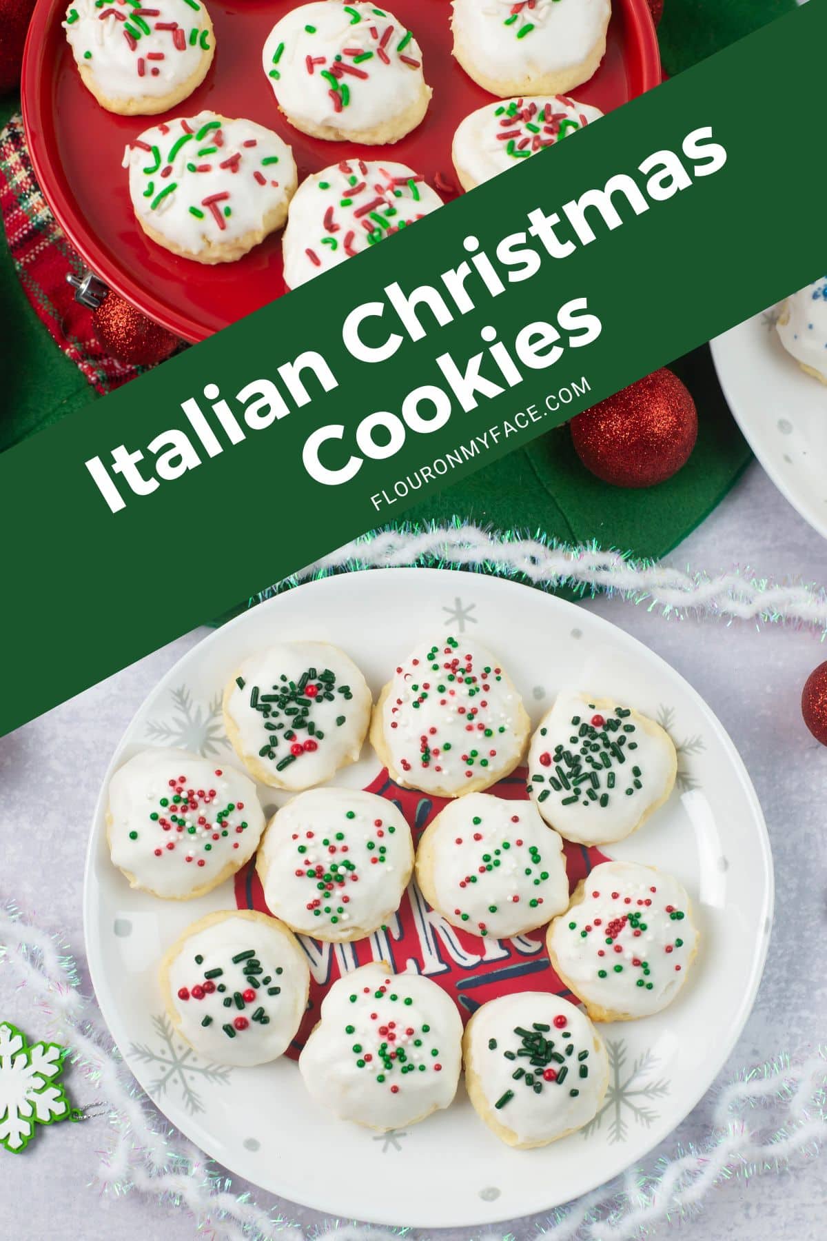 Italian Christmas Cookies featured long vertical image.
