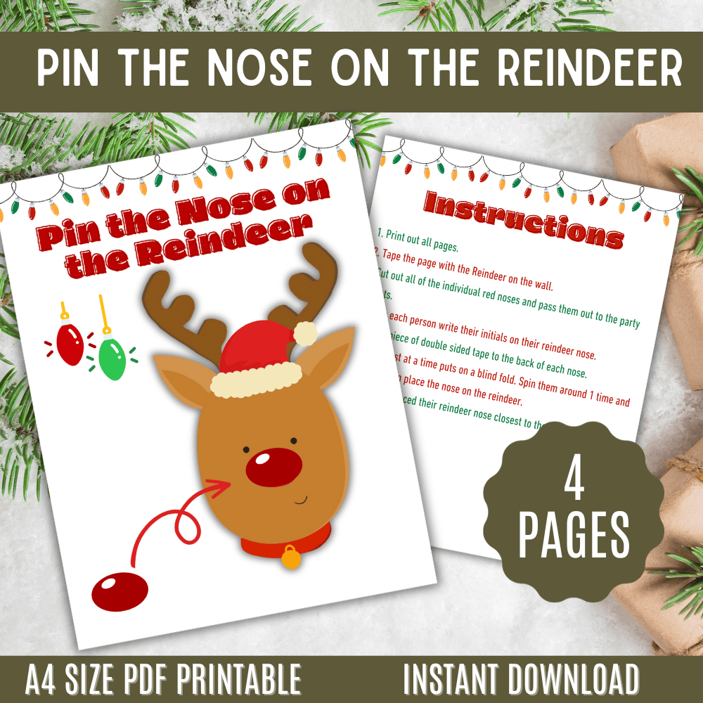 Pin the Nose on The Reindeer Game