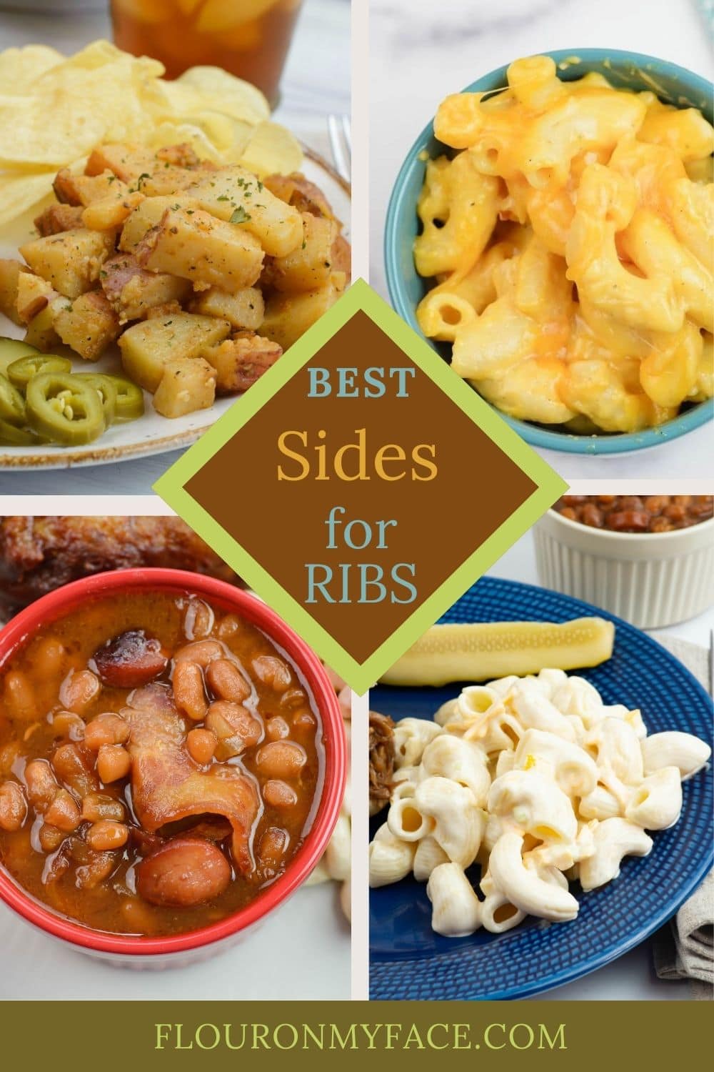 Collage image of best sides for ribs.