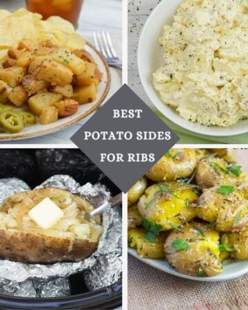 Potato Sides forRib collage with 4 preview photos of potato side dish recipes.