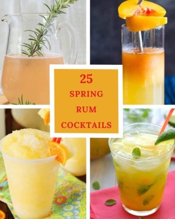 $ collage image of Spring Rum Cocktails.