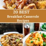 Long vertical preview image of three breakfast casserole recipes.