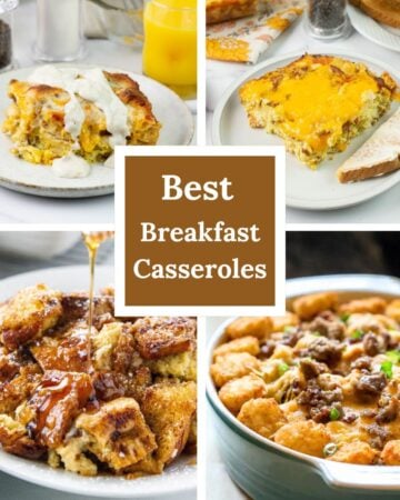 Preview collage of 4 breakfast casseroles.