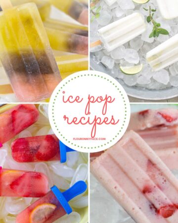Homemade ice pop recipe preview collage image of 4 flavors.