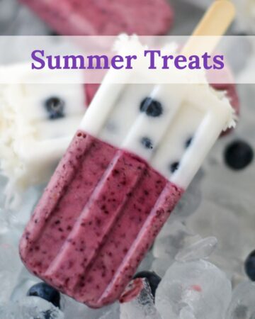 Frozen blueberry ice pop preview for summer treat recipes.