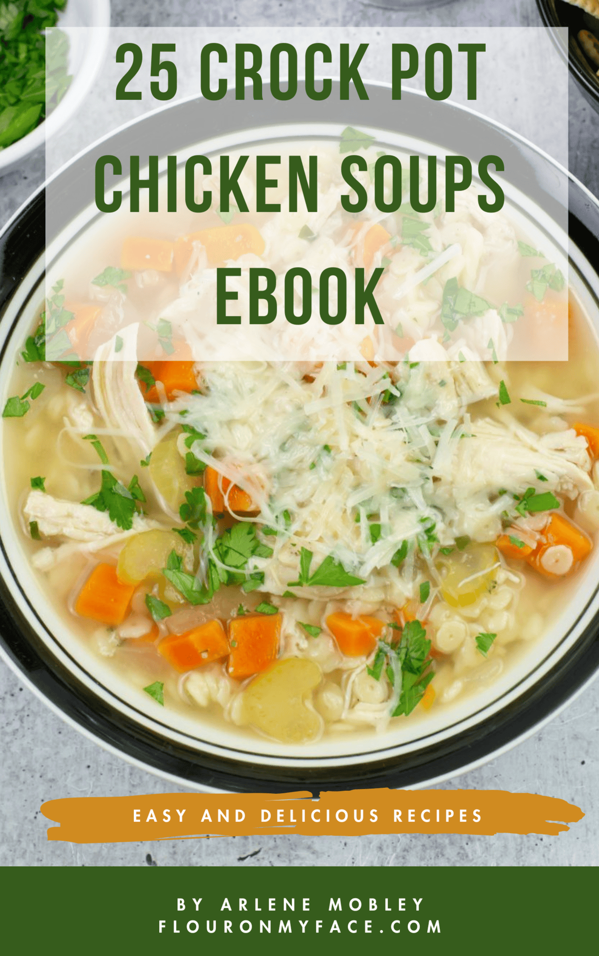 Cover image for 25 Crock Pot Chicken Soups eBook.