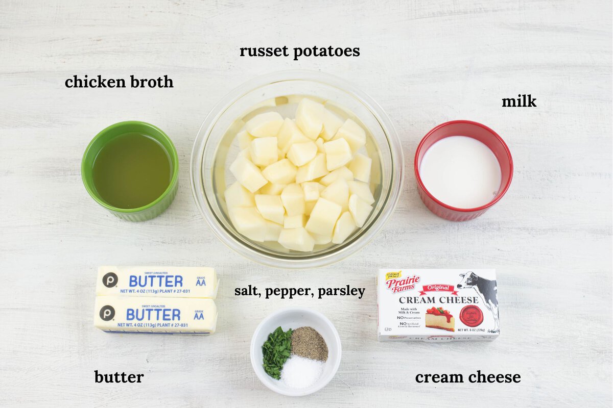 Premeasured Million Dollar Mashed Potatoes ingredients.