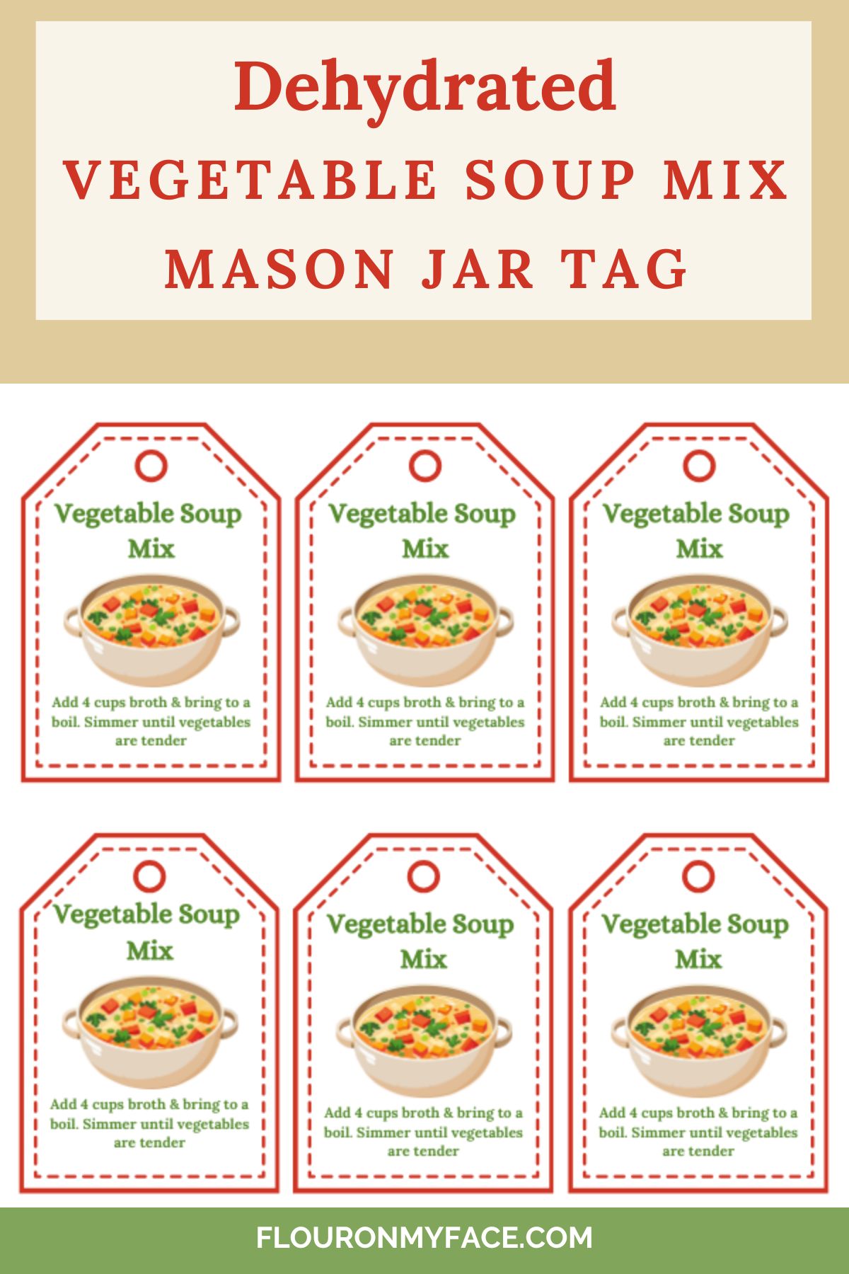 Printable Vegetable Soup Mix hang tag preview.