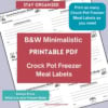 Preview of crock pot freezer meal labels.