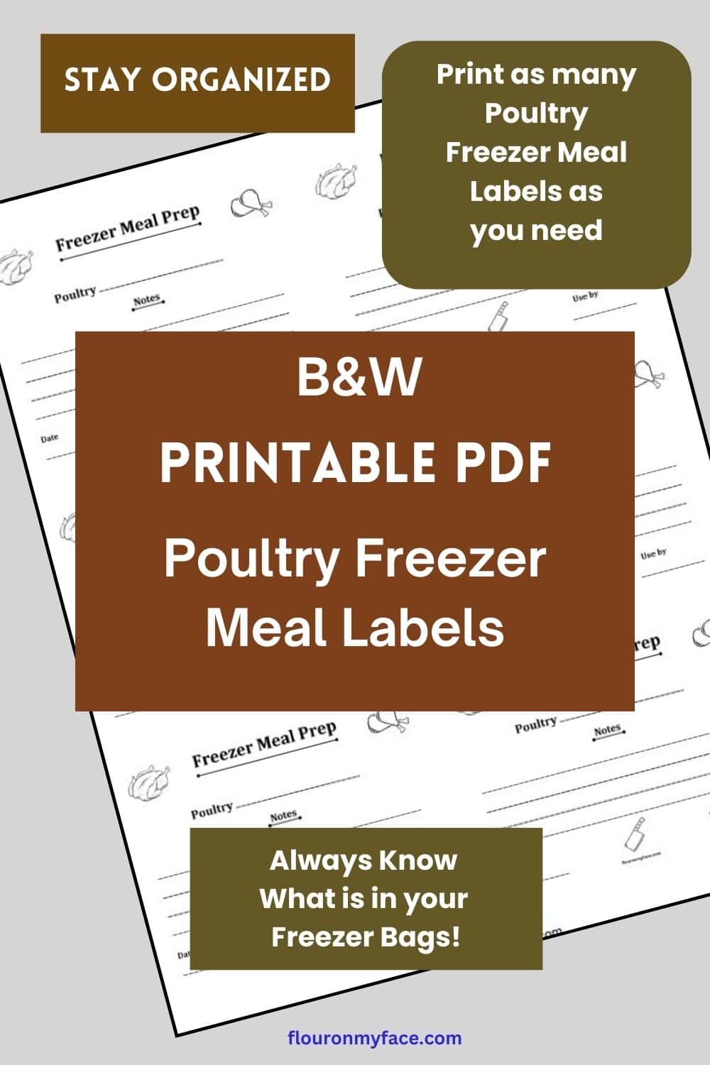 Large Chicken and Poultry Freezer Meal Labels preview.