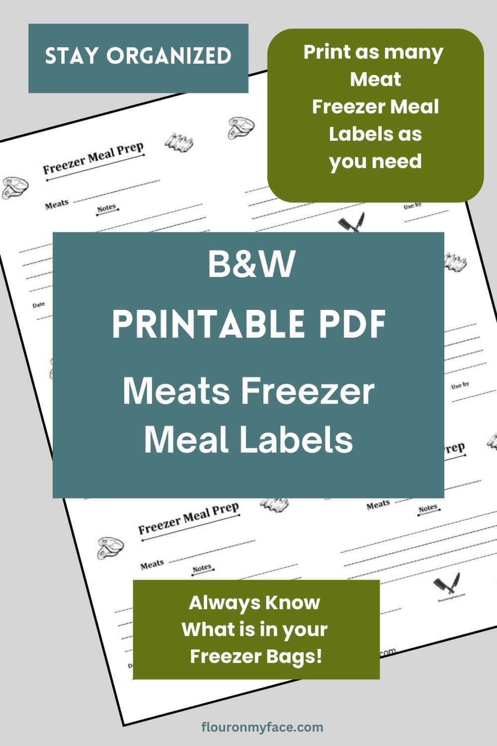 Preview image of the Meats Freezer Meal Labels.