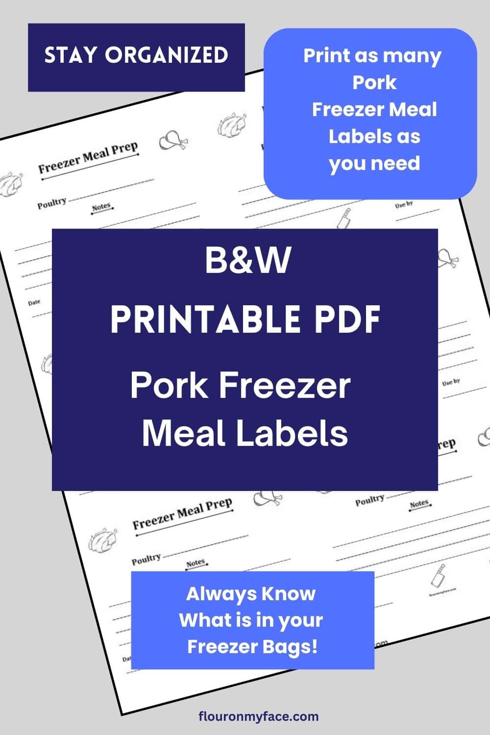 Preview image of Pork Freezer Meal Labels.