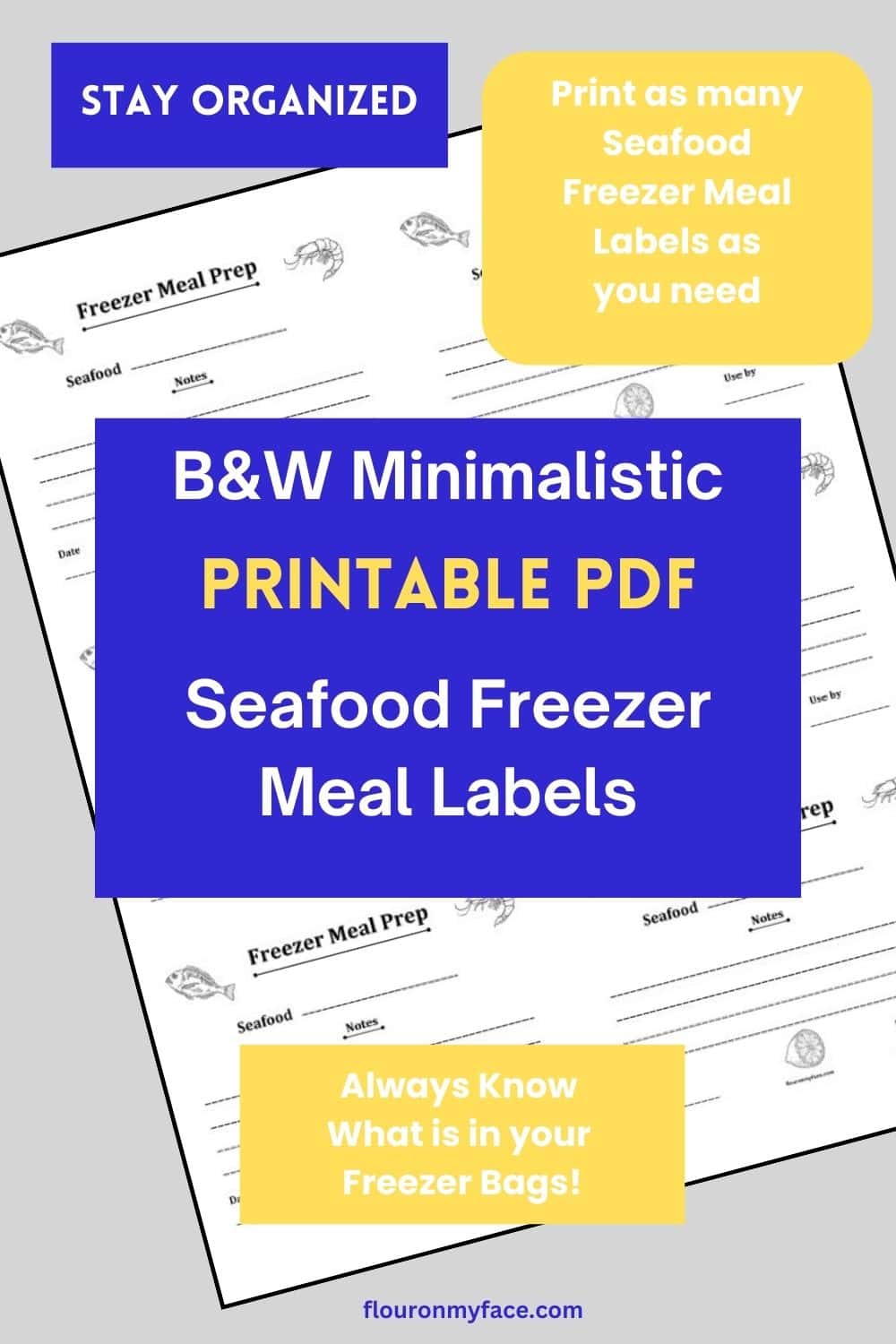 Seafood Freezer Bag label preview image.