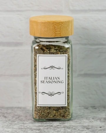 Homemade Italian Seasoning in bottle.