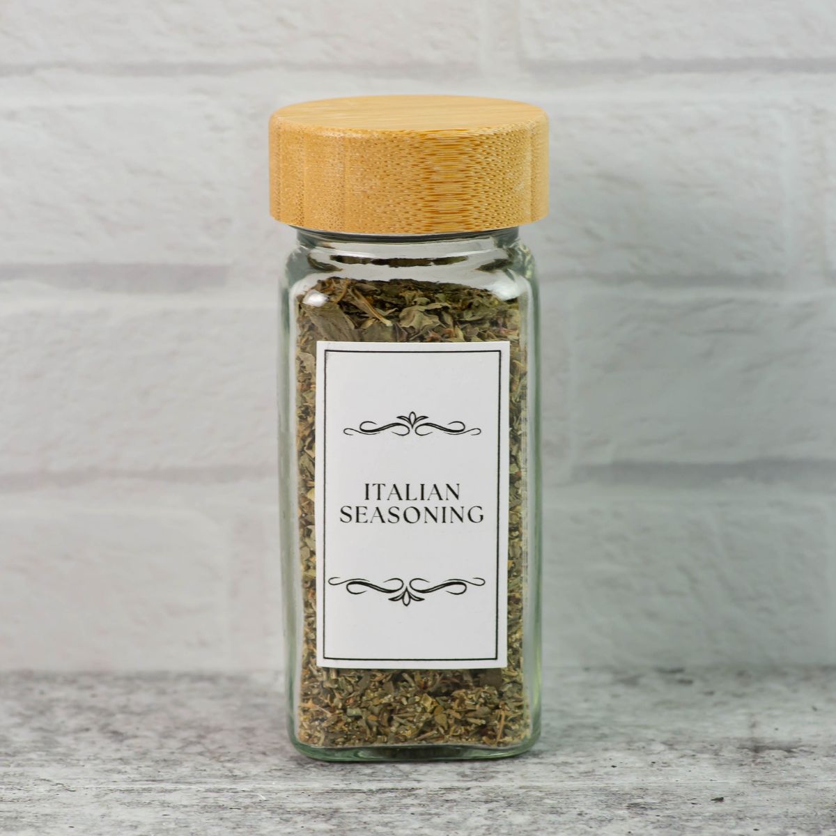 Homemade Italian Seasoning in bottle.