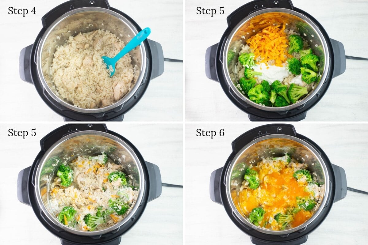 4 step by step images showing how to combine the ingredients.