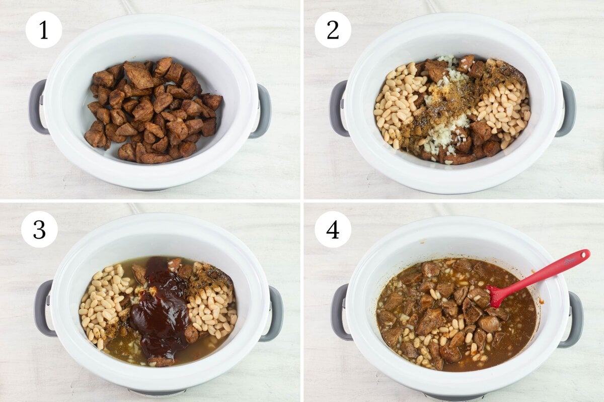 4 images showing the step by step instructions.