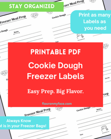 Preview image of cookie dough freezer label.