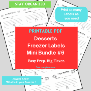 Desserts freezer meal labels bundle 6 preview.