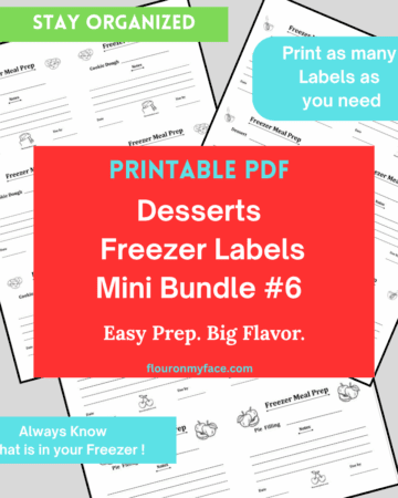 Desserts freezer meal labels bundle 6 preview.