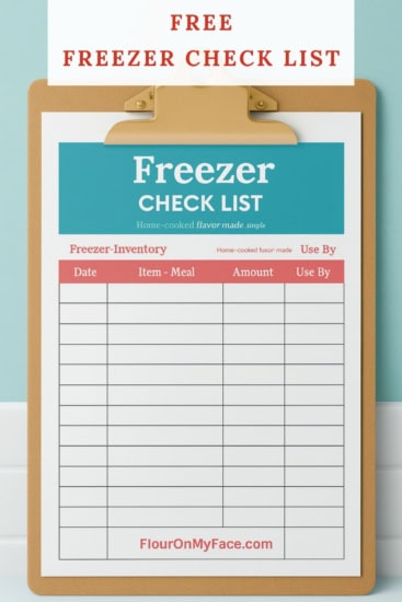 Free freezer check list large preview image.