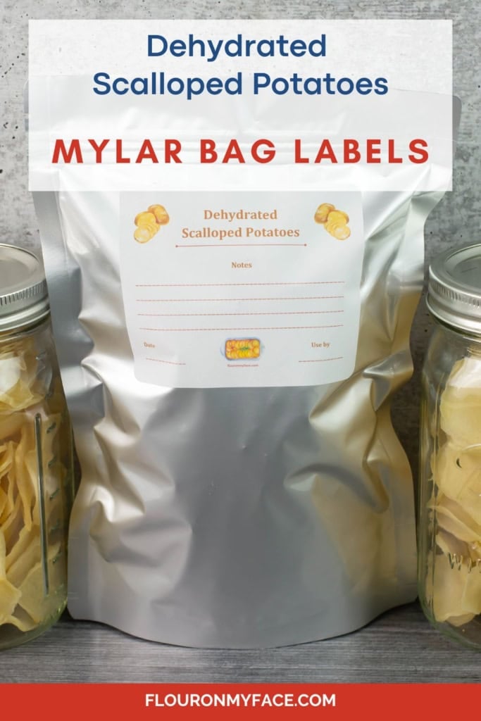 Large image Mylar Bag Labels for dehydrated potatoes.