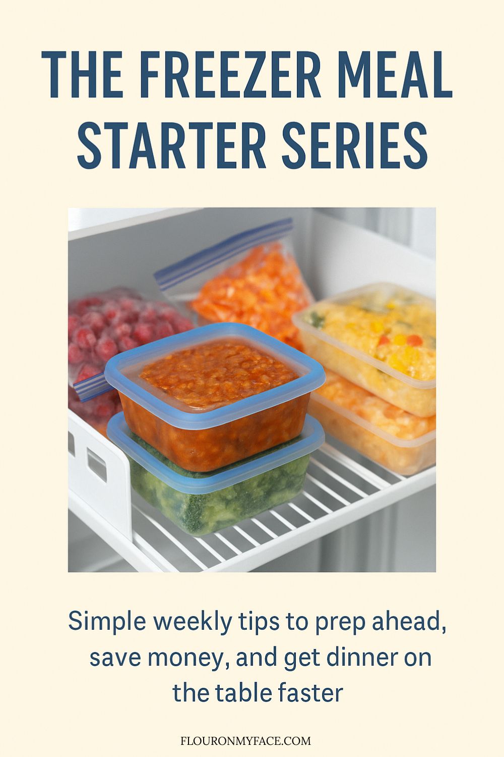 The Freezer Meal Email Series Pin it image.
