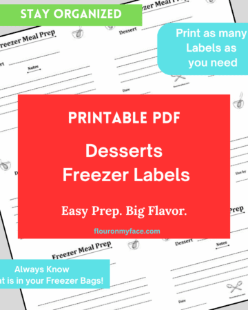 Preview of the Desserts Freezer Labels.