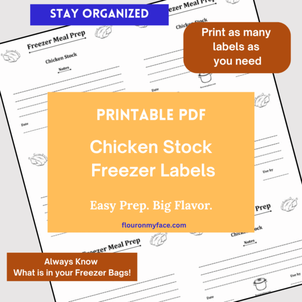 Chicken stock preview image for freezer labels.