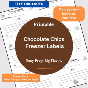 Chocolate chips freezer labels product image.