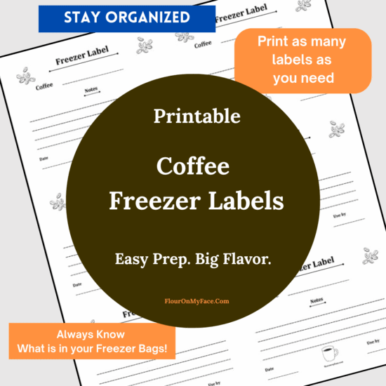 Coffee freezer labels product image.