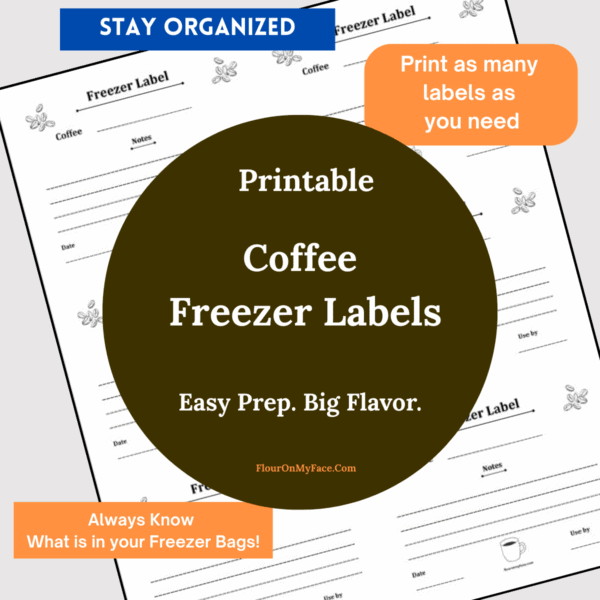 Coffee freezer labels product image.