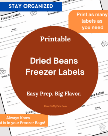 Dried beans freezer labels product image.