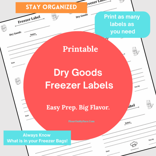 Dry Goods Freezer Label product image.