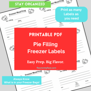 Preview of a sheet of Pie Filling Freezer Labels.