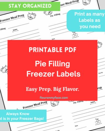 Preview of a sheet of Pie Filling Freezer Labels.